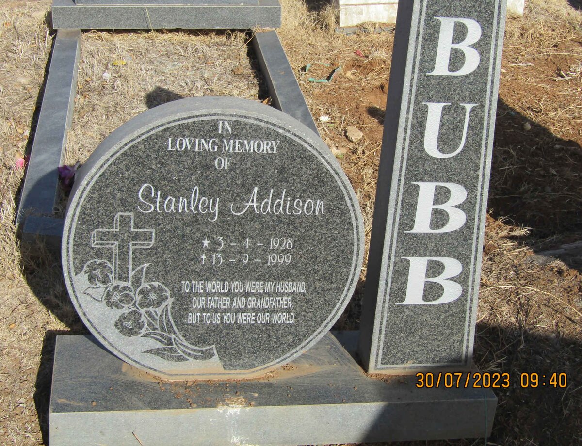 BUBB Stanley Addison 1928-1999