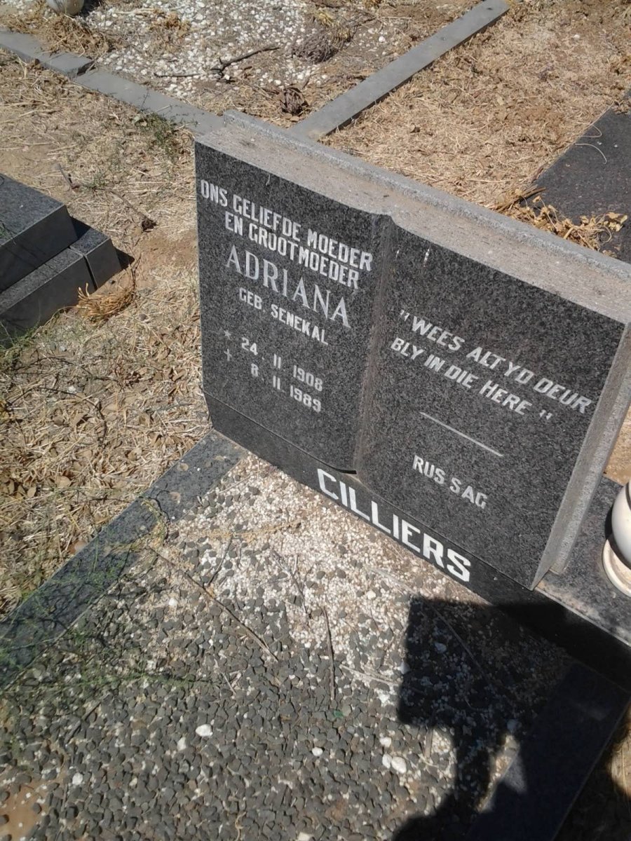 CILLIERS Adriana nee SENEKAL 1908-1989
