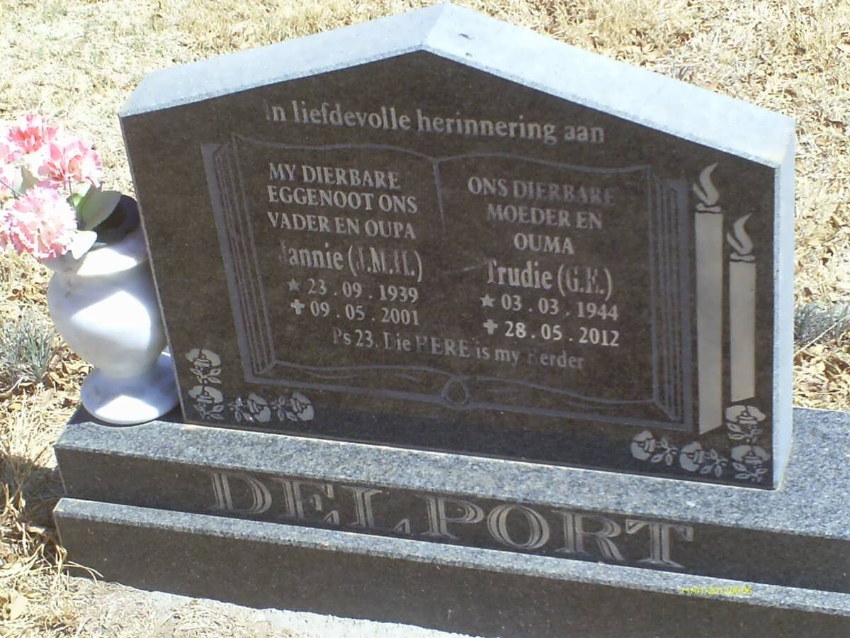 DELPORT J.M.H. 1939-2001 &amp; G.E. 1944-2012