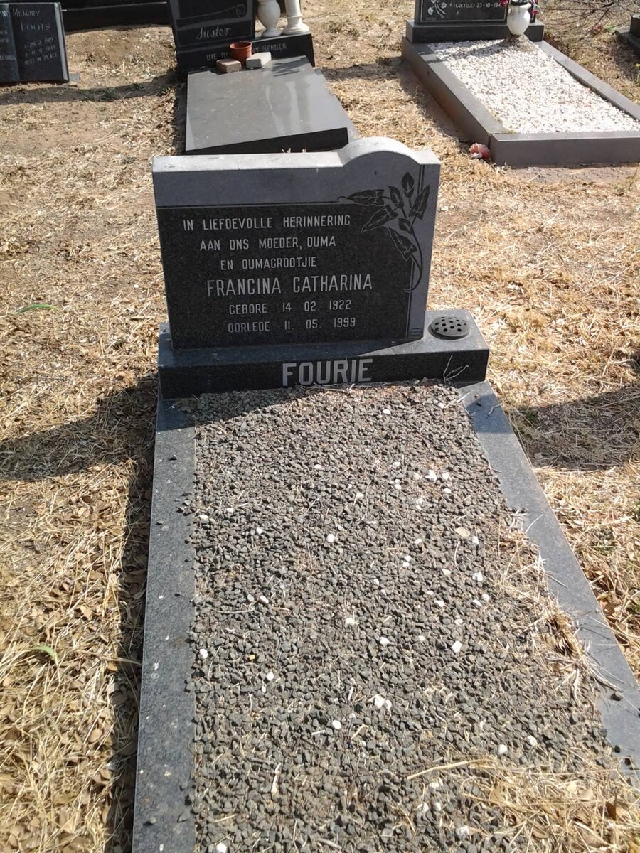 FOURIE Francina Catharina 1922-1999