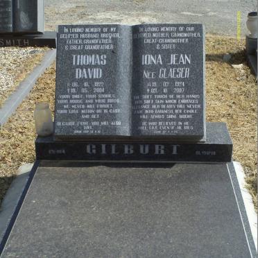 GILBURT Thomas David 1922-2004 &amp; Iona Jean GLAESER 1924-2007