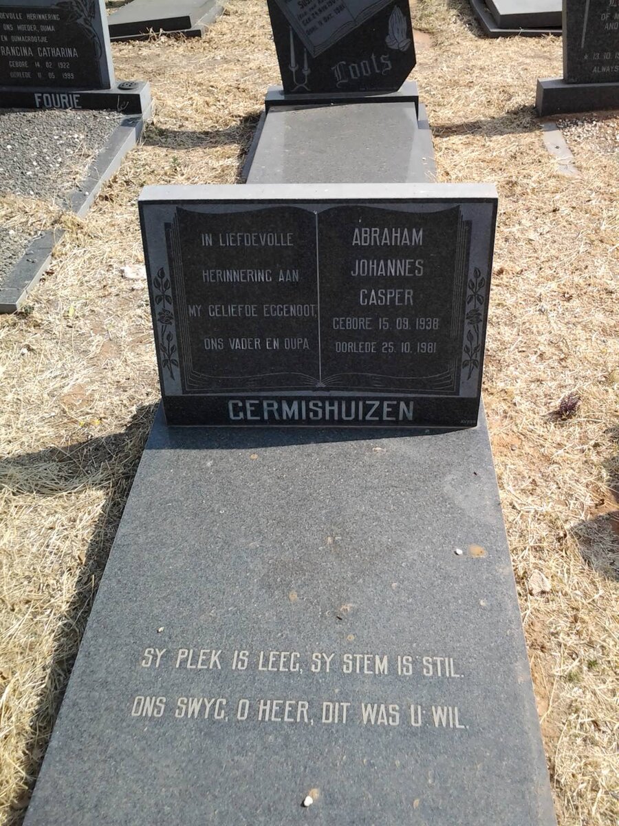 GERMISHUIZEN Abraham Johannes Casper 1938-1981