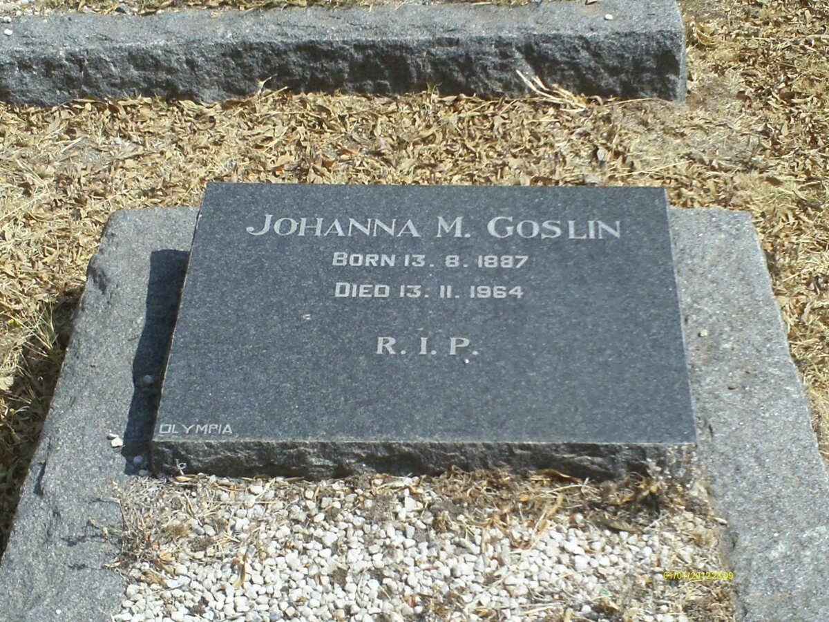 GOSLIN Johanna M. 1887-1964