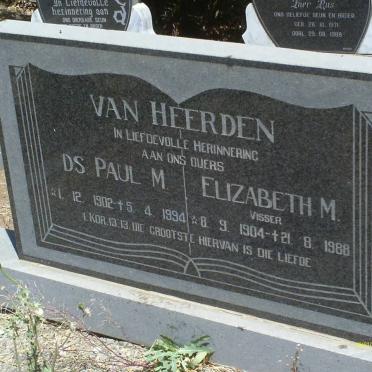 HEERDEN Paul M., van 1902-1994 &amp; Elizabeth M. VISSER 1904-1988