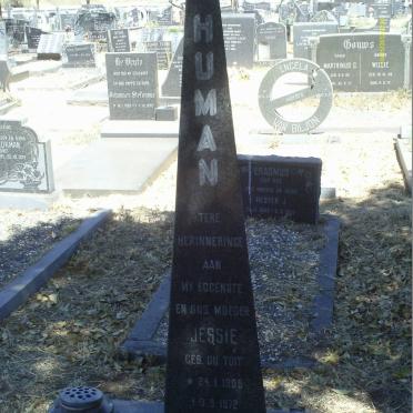 HUMAN Willem Abraham 1904-1983 &amp; Jessie du TOIT 1905-1972