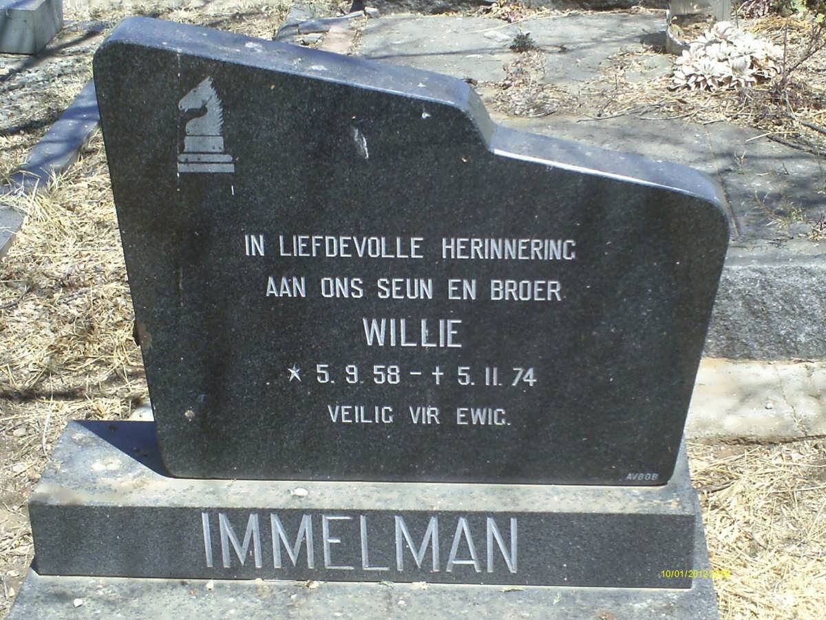 IMMELMAN Willie 1958-1974