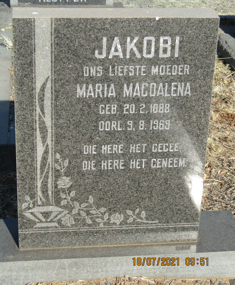 JAKOBI Maria Magdalena 1888-1969