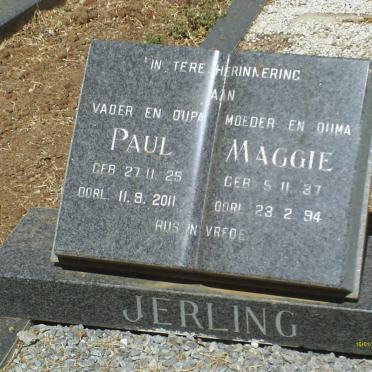 JERLING Paul 1925-2011 &amp; Maggie 1937-1994