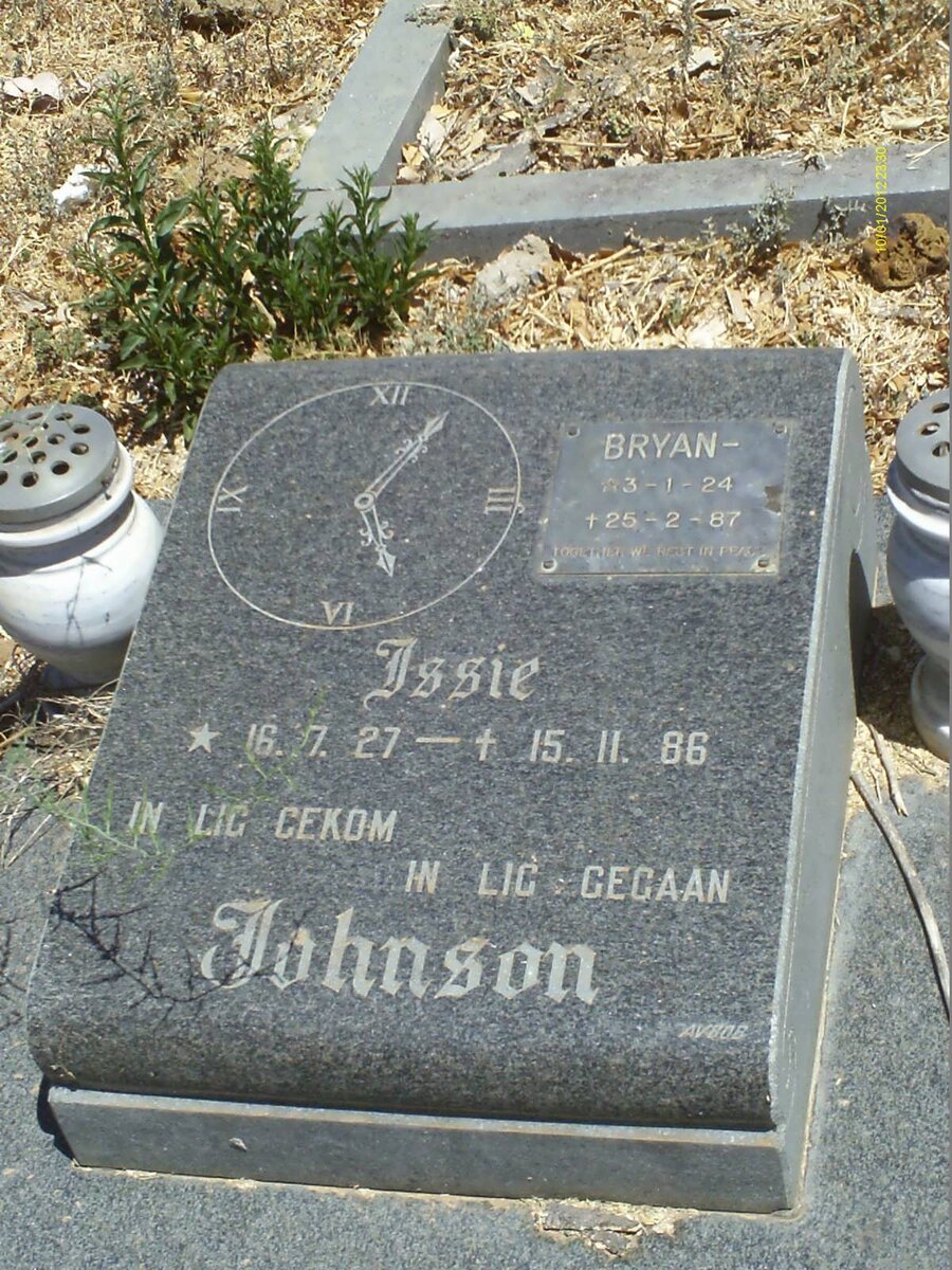 JOHNSON Bryan 1924-1987 &amp; Issie 1927-1986