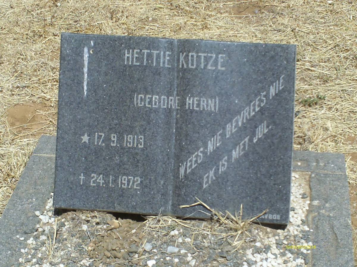 KOTZE Hettie nee HERN 1913-1972