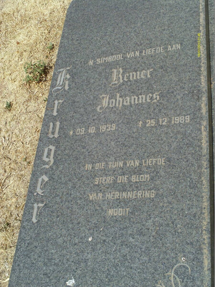 KRUGER Renier Johannes 1939-1989