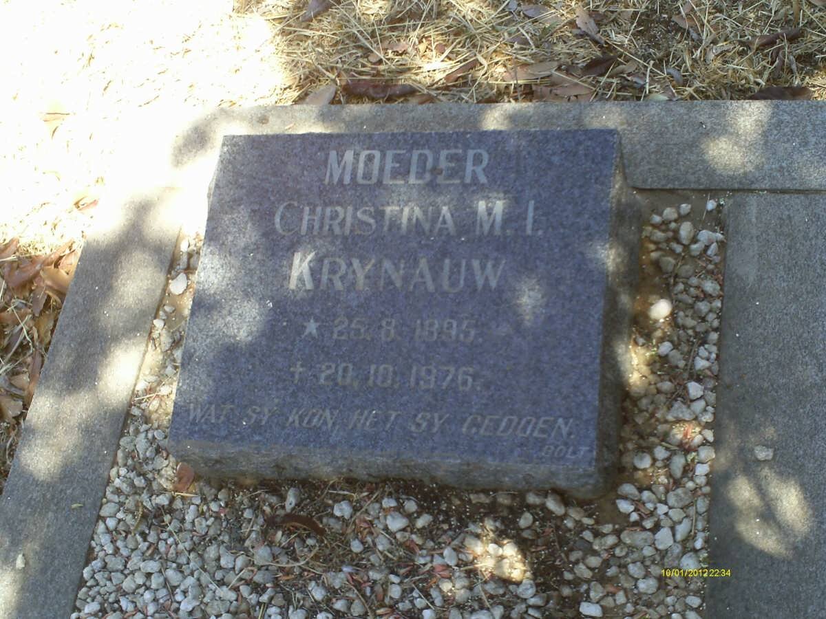 KRYNAUW Christina M.I. 1895-1976