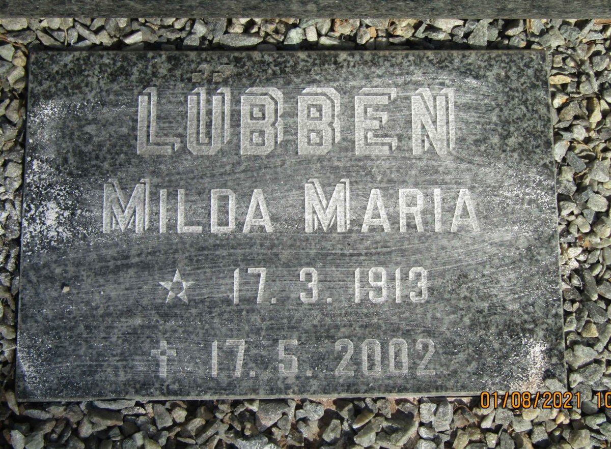 LUBBEN Milda Maria 1913-2002