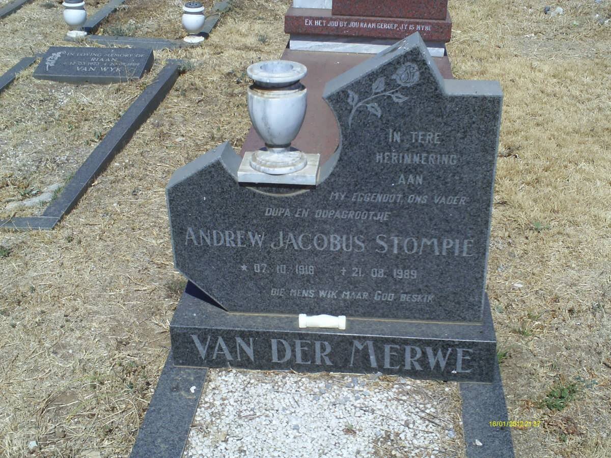 MERWE Andrew Jacobus Stompie, van der 1918-1989