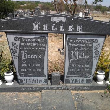 MULLER Willie 1913-1990 &amp; Hannie 1913-1989