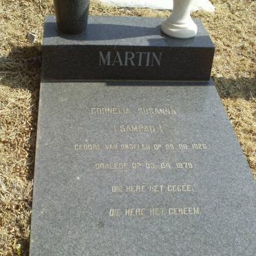 MARTIN Cornelia Susanna nee VAN ONSELEN 1926-1979