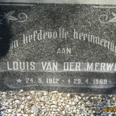 MERWE Louis, van der 1912-1969
