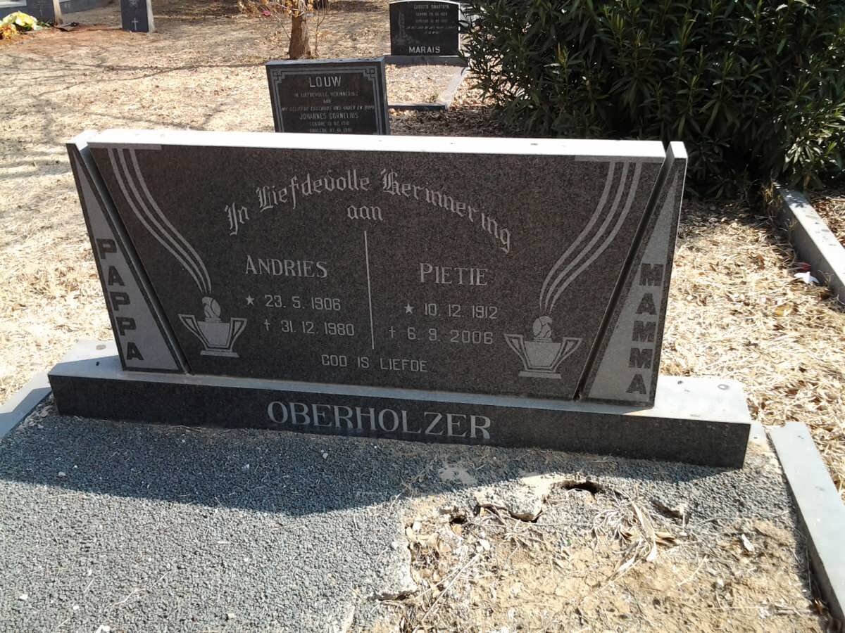 OBERHOLZER Andries 1906-1980 &amp; Pietie 1912-2006