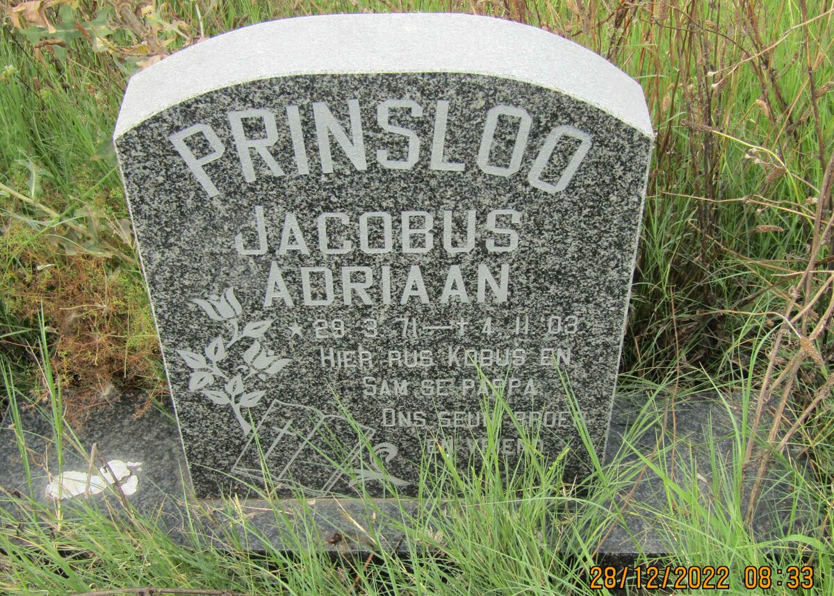 PRINSLOO Jacobus Adriaan 1971-2003