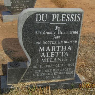 PLESSIS Martha Aletta, du 1966-1996