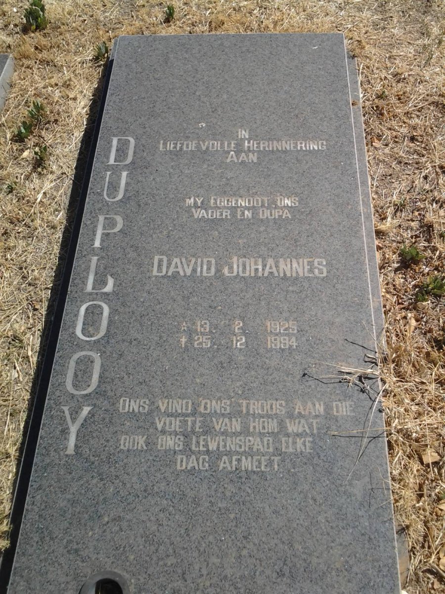 PLOOY David Johannes, du 1925-1994