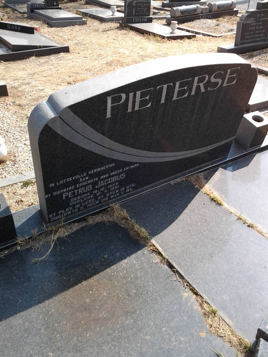 PIETERSE Petrus Jacobus 1925-1981