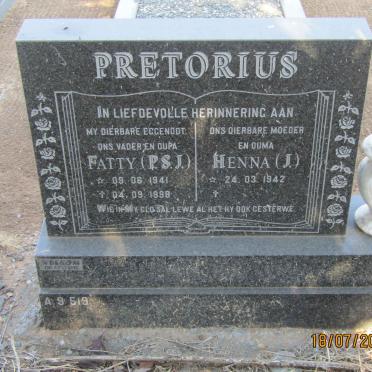PRETORIUS P.S.J. 1941-1998 &amp; J. 1942-