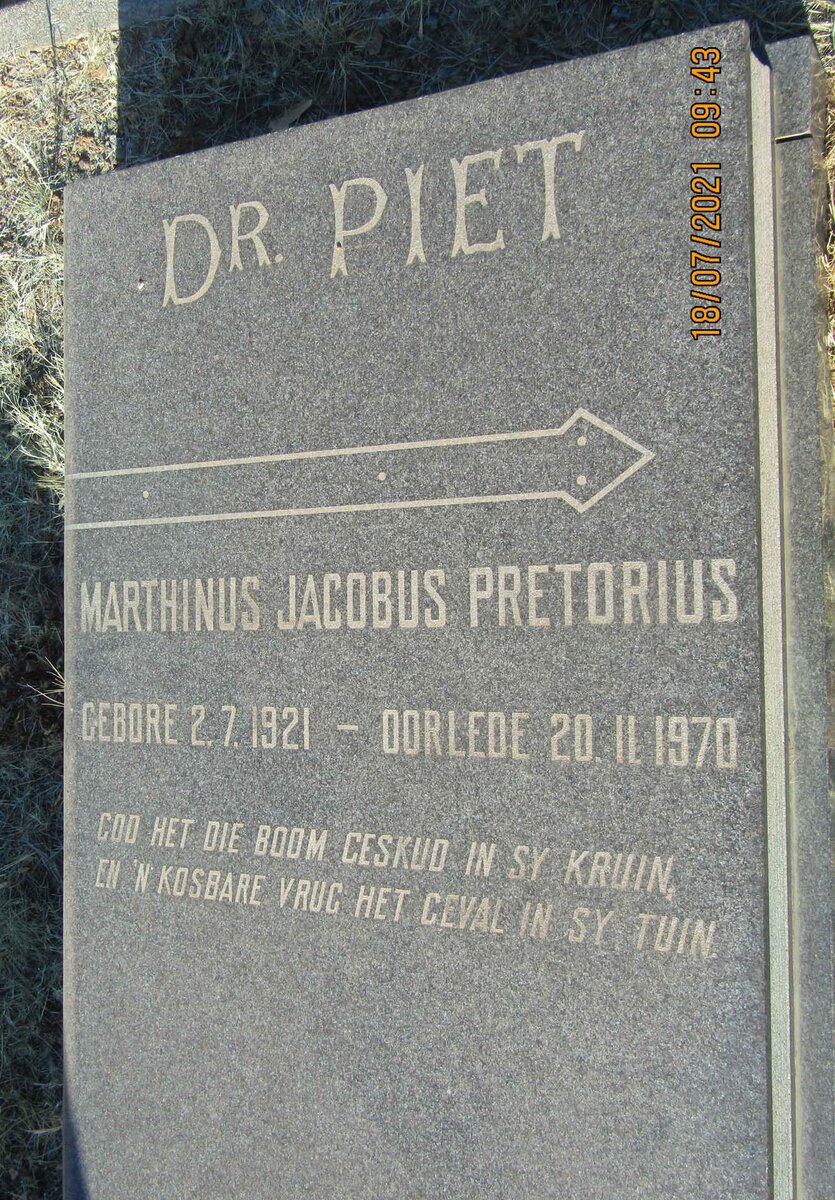 PRETORIUS Marthinus Jacobus 1921-1970