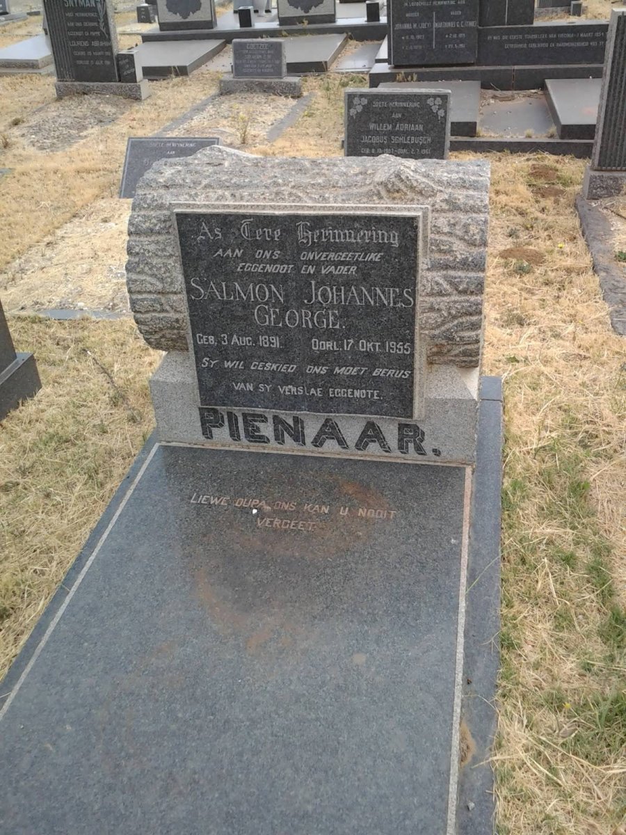 PIENAAR Salmon Johannes George 1891-1955