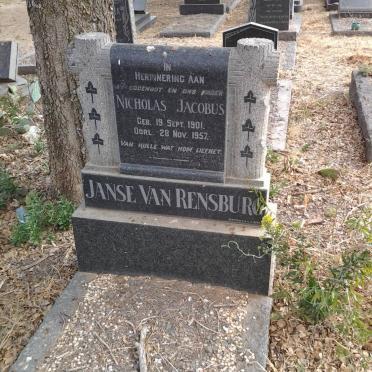 RENSBURG Nicholas Jacobus, Janse van 1901-1957