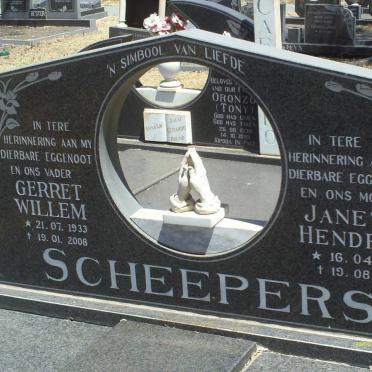 SCHEEPERS Gerret Willem 1933-2008 &amp; Janetta Hendrika 1933-1985