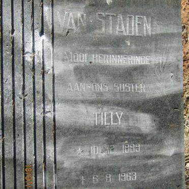 STADEN Tilly, van 1889-1963