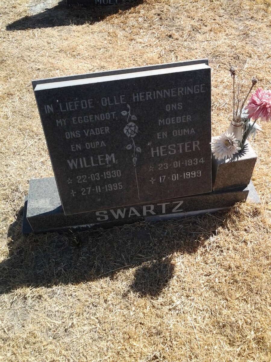 SWARTZ Willem 1930-1995 &amp; Hester 1934-1999