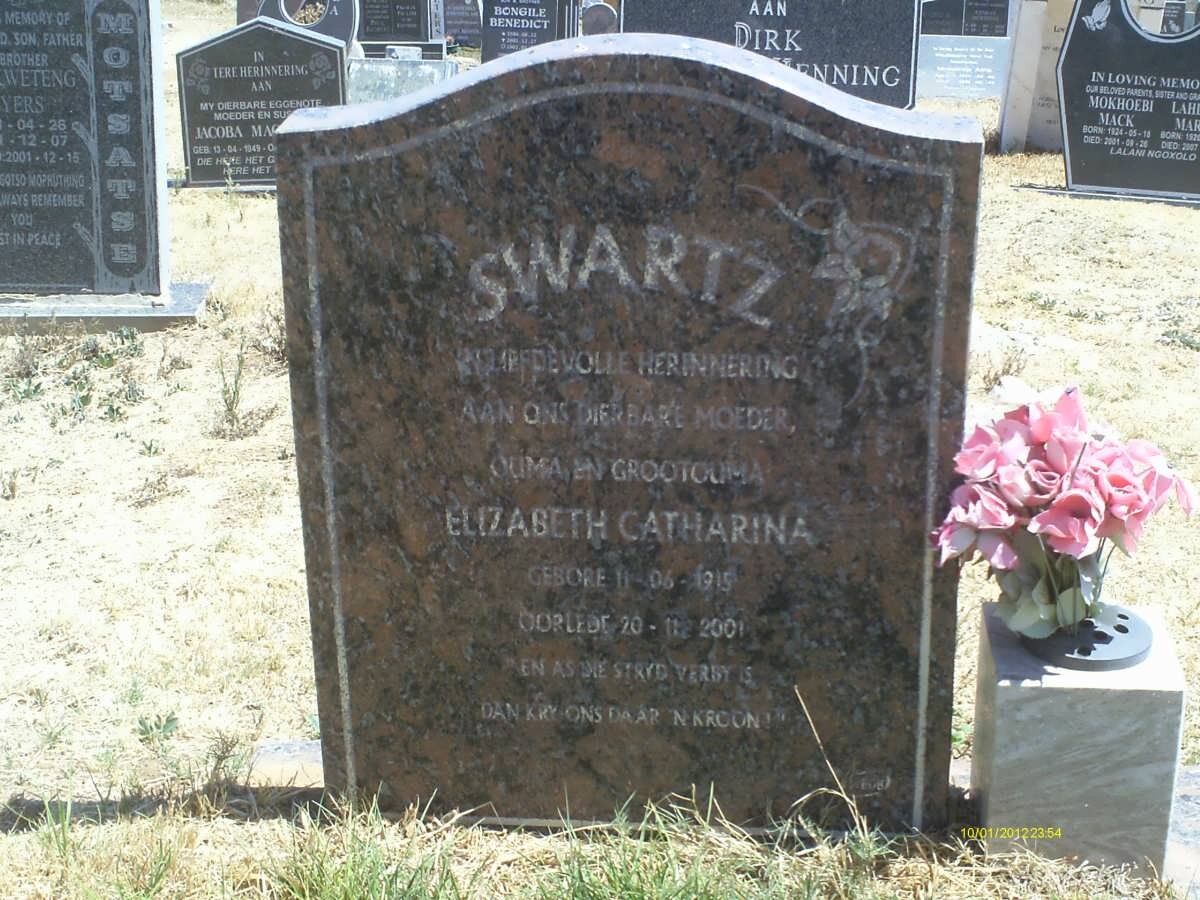 SWARTZ Elizabeth Catharina 1915-2001