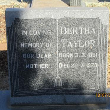 TAYLOR Bertha 1891-1970