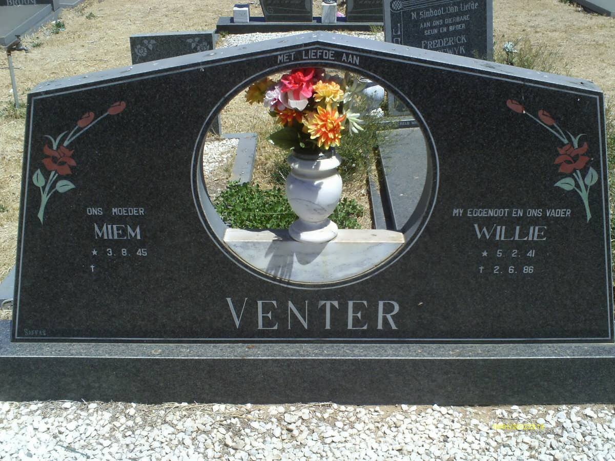 VENTER Willie 1941-1986 &amp; Miem 1945-