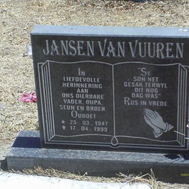 VUUREN Ouboet, Jansen van 1947-1999