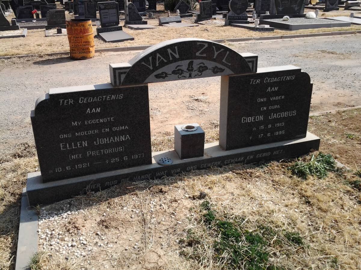 ZYL Gideon Jacobus, van 1913-1995 &amp; Ellen Johanna PRETORIUS 1921-1977