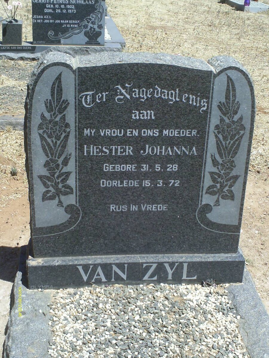 ZYL Hester Johanna, van 1928-1972