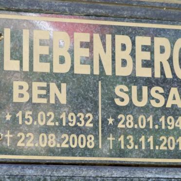 LIEBENBERG Ben 1932-2008 &amp; Susan 1941-2011