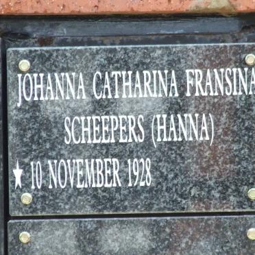 SCHEEPERS Johanna Catharina Fransina 1928-