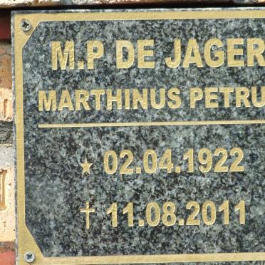 JAGER Marthinus Petrus, de 1922-2011