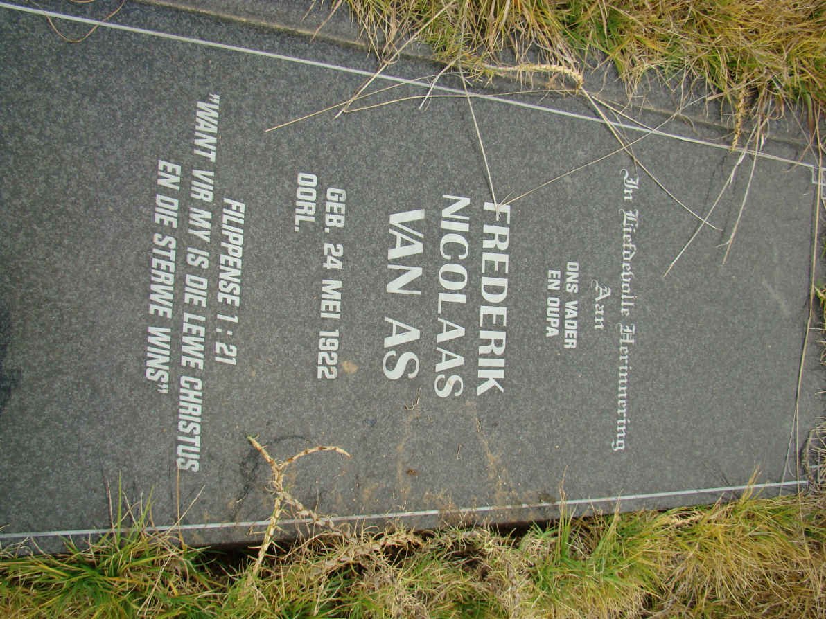 AS Frederick Nicolaas, van 1922-