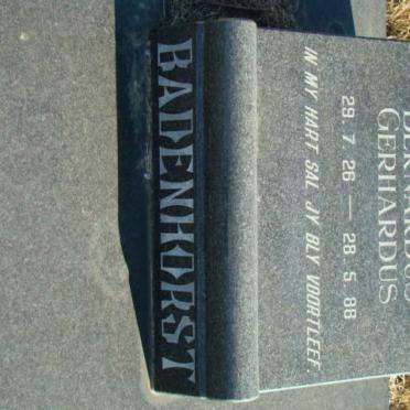BADENHORST Bernardus Gerhardus 1926-1988