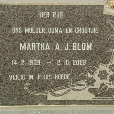BLOM Martha A.J. 1909-2003