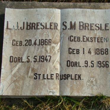 BRESLER L.J.J. 1866-1947 &amp; S.M. EKSTEEN 1868-1956