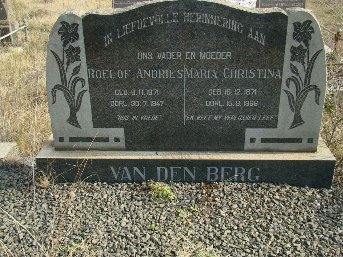BERG Roelof Andries, van den 1871-1947 &amp; Maria Christina 1871-1966