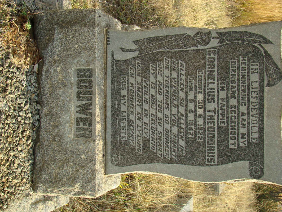 BOUWER Cornelius Theodorus 1922-1952