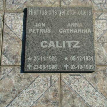 CALITZ Jan Petrus 1925-1996 &amp; Anna Catharina 1931-1999