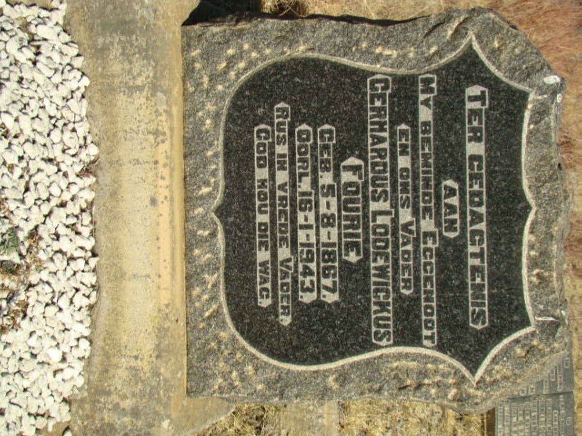 FOURIE Gerhardus Lodewickus 1867-1943